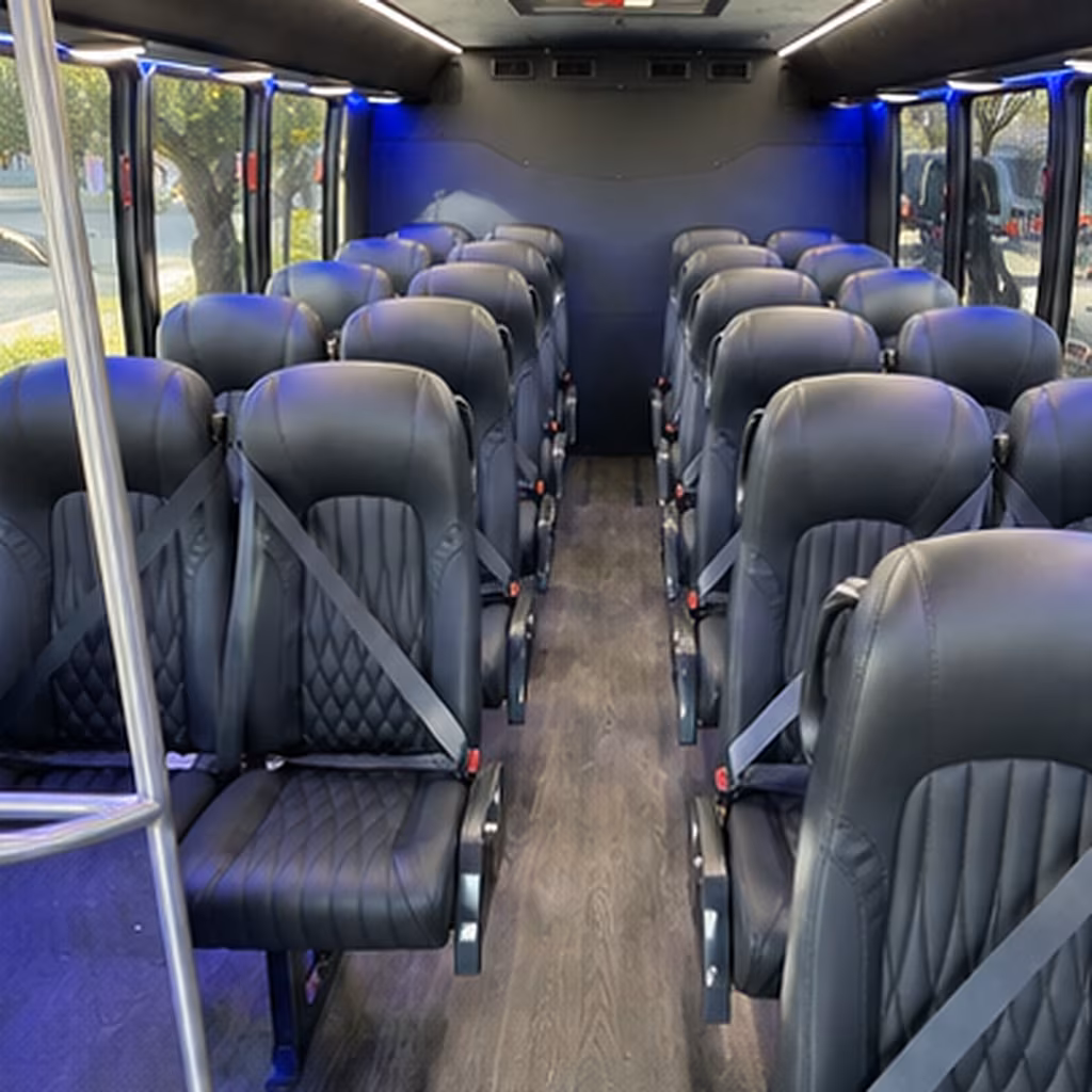 Bellevue Airport Shuttle & Transportation party bus interior