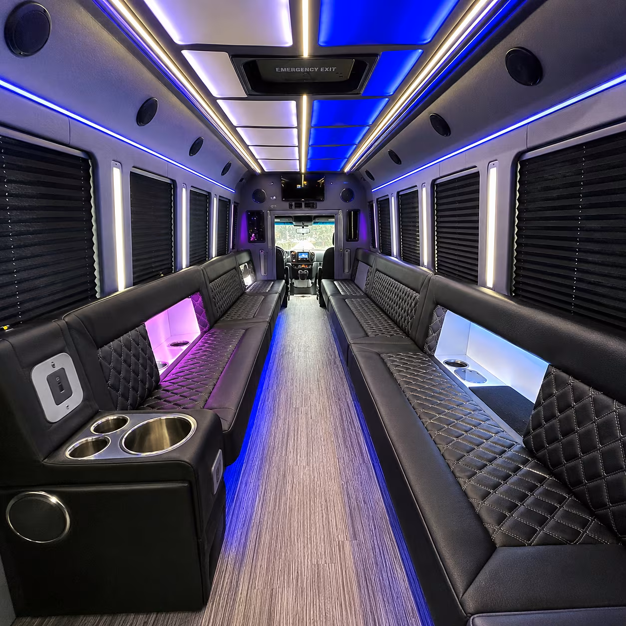 Bellevue Bachelor & Bachelorette Transportation party bus interior