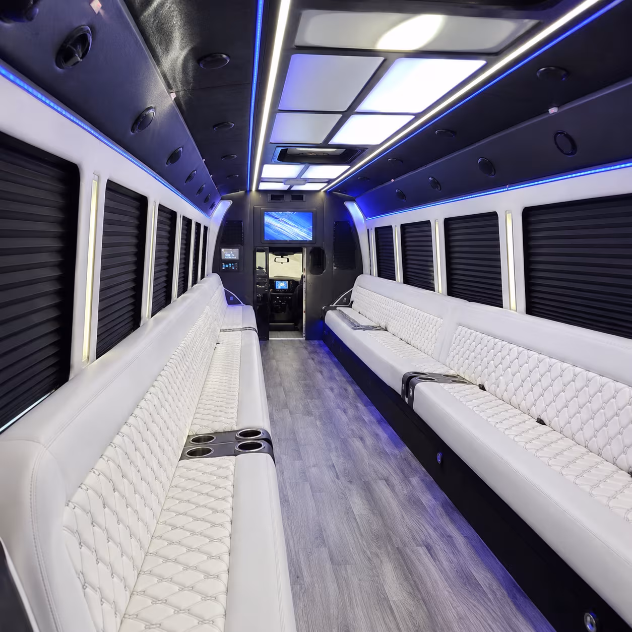 Bellevue Birthday, Sweet 16, & Quinceañera Transportation party bus interior
