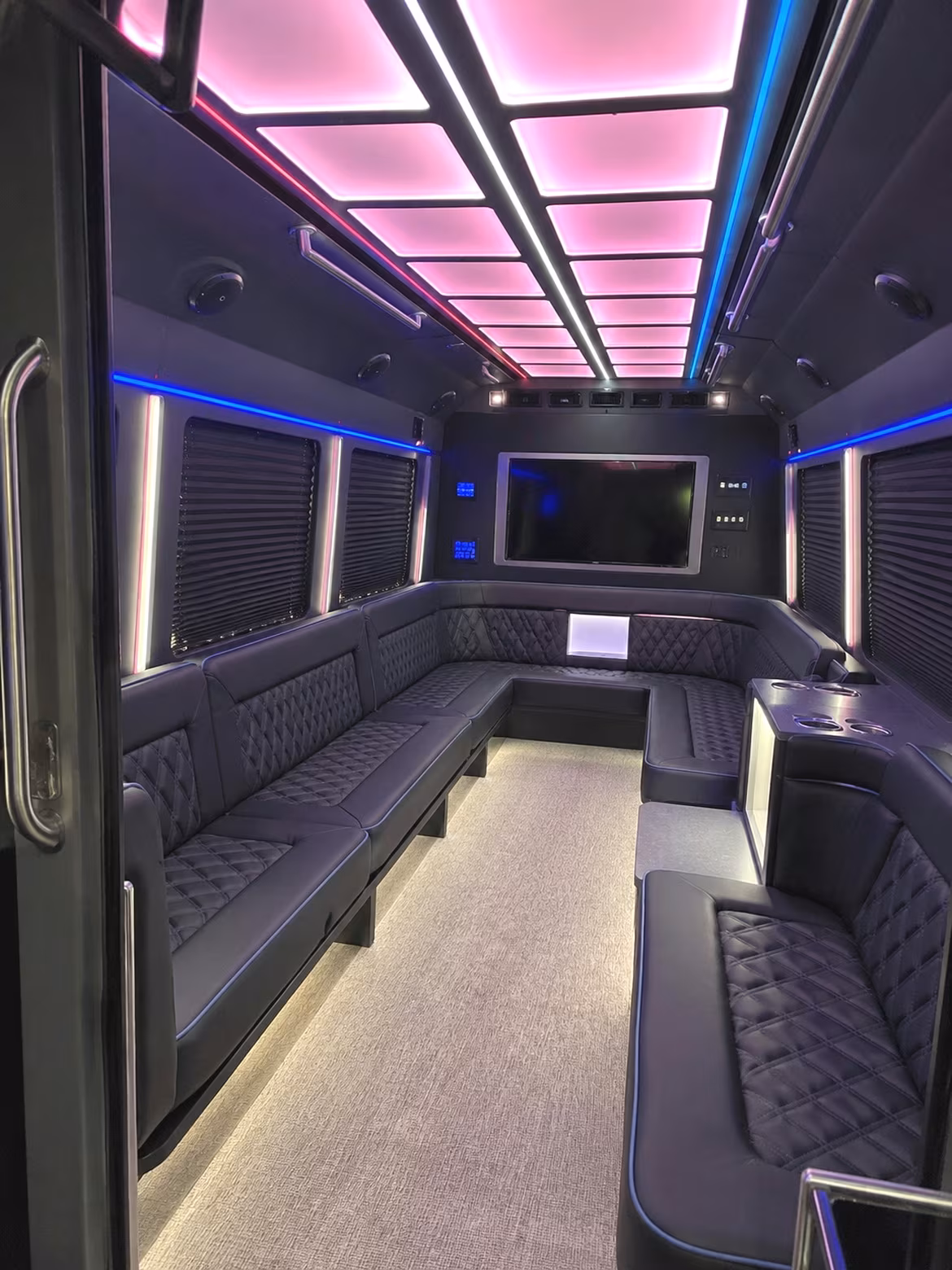 Bellevue Private Event Transportation party bus interior