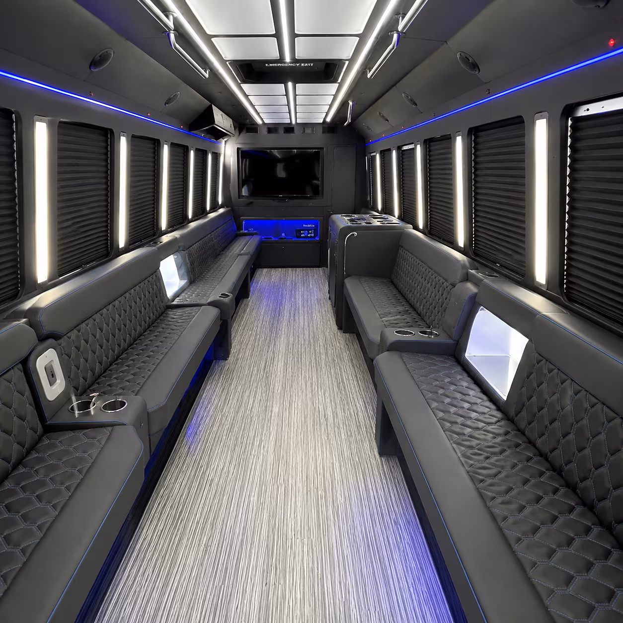 Bellevue Private Event Transportation party bus interior