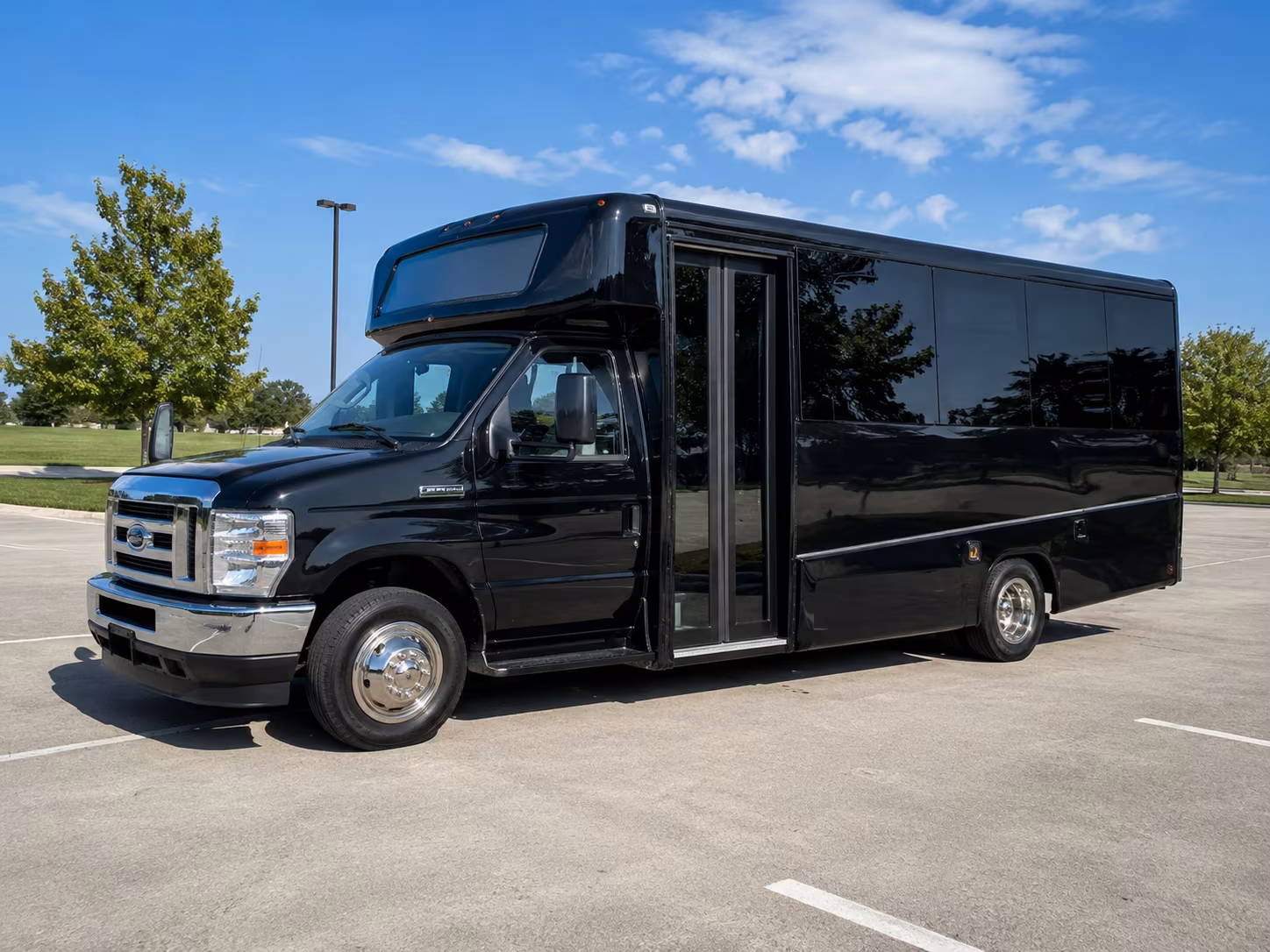 Bellevue School Event Transportation party bus interior