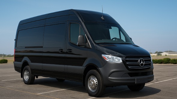 Exterior of Charter Bus Company Everett's 14 Passenger Sprinter Limousine in Everett