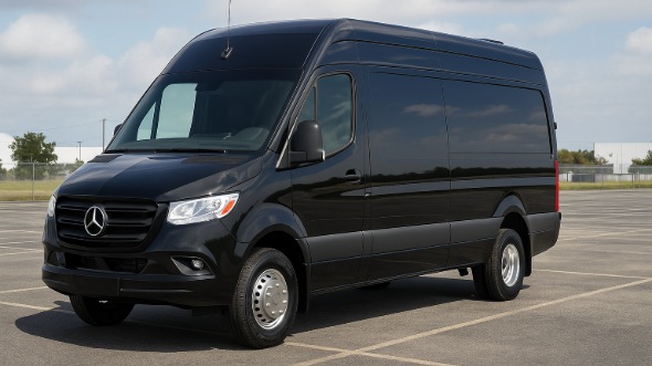 Exterior of Charter Bus Company Renton's 14 Passenger Sprinter Limousine in Renton