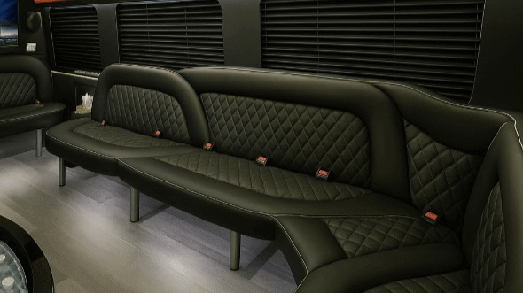 Interior of Charter Bus Company Renton's 15 Passenger Party Bus in Renton