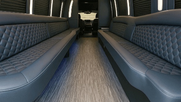 Interior of Charter Bus Company Federal Way's 20 Passenger Party Bus in Federal Way