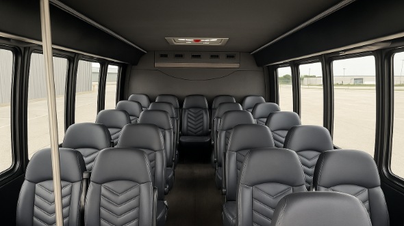 Interior of Charter Bus Company Bellevue's 25 Passenger Minibus in Bellevue