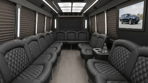 Interior of Charter Bus Company Redmond's 25 Passenger Party Bus in Redmond