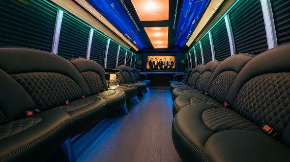 Interior of Charter Bus Company Renton's 25 Passenger Party Bus in Renton
