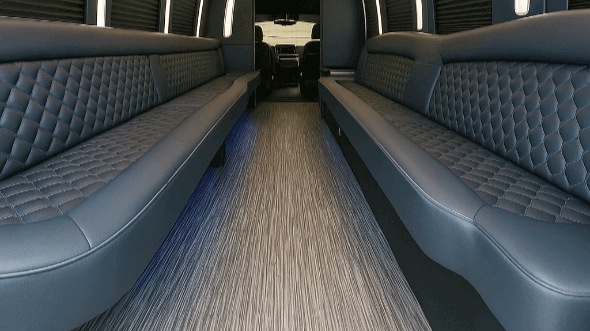 Interior of Charter Bus Company Seattle's 25 Passenger Party Bus in Seattle