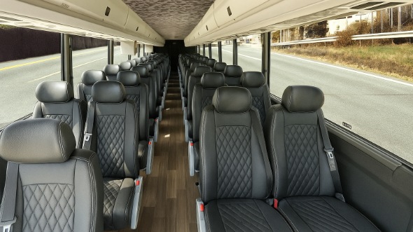 Interior of Charter Bus Company Bellevue's 28 Passenger Minibus in Bellevue