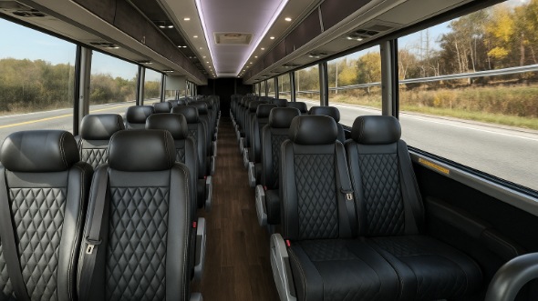 Interior of Charter Bus Company Bellevue's 30 Passenger Minibus in Bellevue