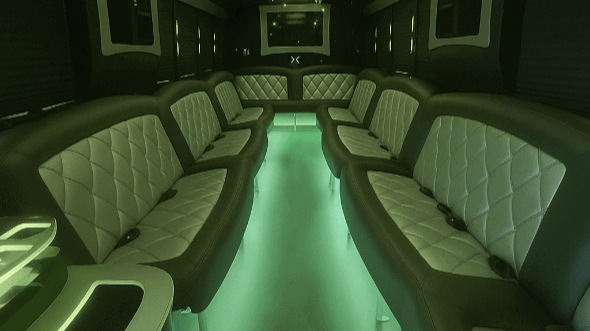 Interior of Bellevue Party Bus Company's 40 Passenger Party Bus in Bellevue
