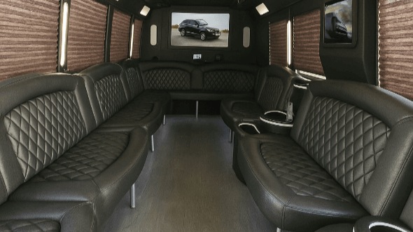 Interior of Charter Bus Company Redmond's 40 Passenger Party Bus in Redmond