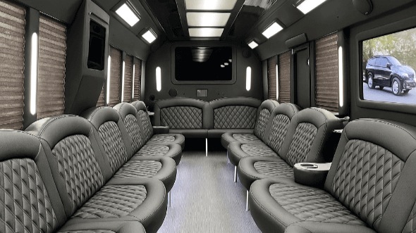Interior of Charter Bus Company Sammamish's 40 Passenger Party Bus in Sammamish