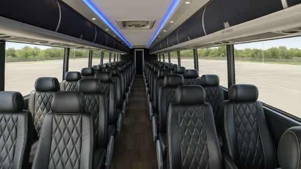 Interior of Charter Bus Company Bellevue's 44 Passenger Charter Bus in Bellevue