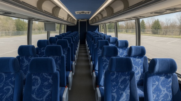 Interior of Charter Bus Company Bellevue's 45 Passenger Charter Bus in Bellevue