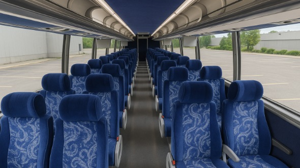 Interior of Charter Bus Company Bellevue's 46 Passenger Charter Bus in Bellevue
