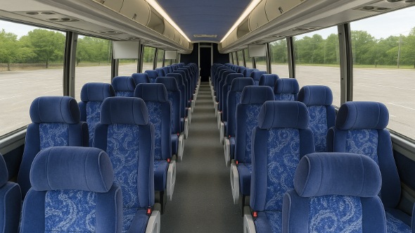 Interior of Charter Bus Company Bellevue's 48 Passenger Charter Bus in Bellevue
