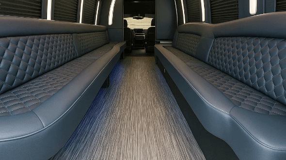 Interior of Charter Bus Company Kent's 50 Passenger Party Bus in Kent