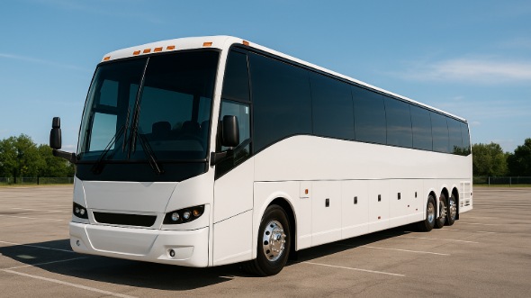Exterior of Charter Bus Company Redmond's 50 Passenger Party Bus in Redmond