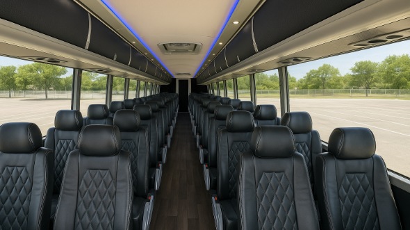 Interior of Charter Bus Company Bellevue's ADA Charter Bus in Bellevue