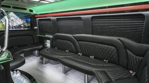 bellevue 15 passenger party bus interior